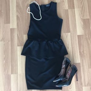 Top Shop Black Peplum Dress 👗